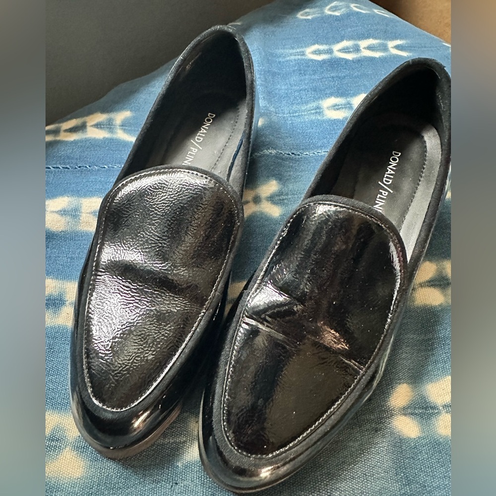 Donald J Pliner Patent Leather Platform Loafers Size 7
